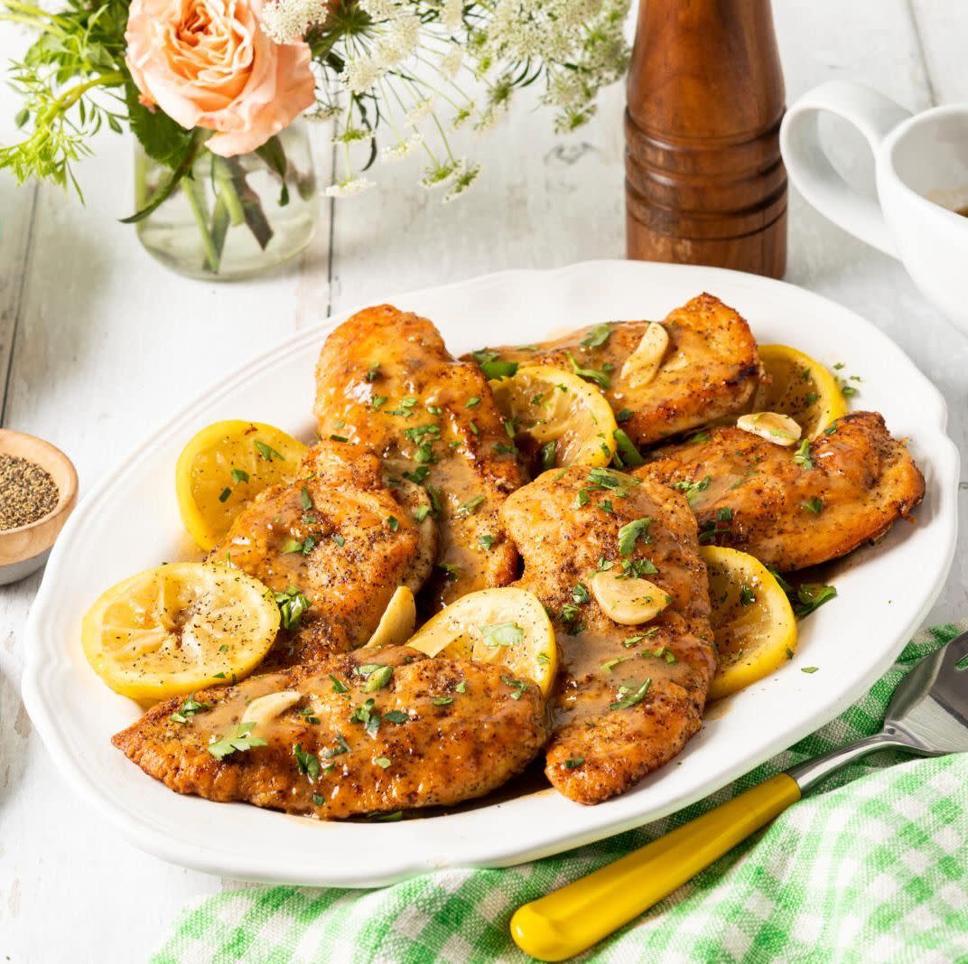 spring dinner ideas lemon pepper chicken