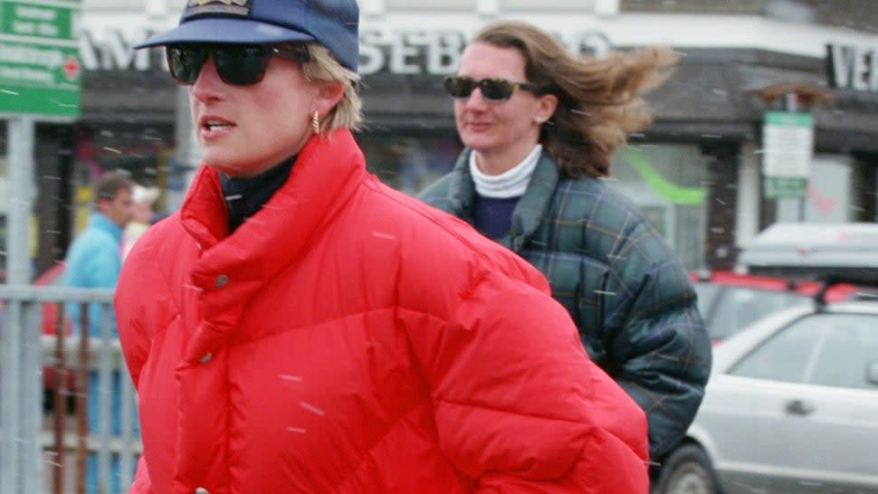 Princess Diana red puffer