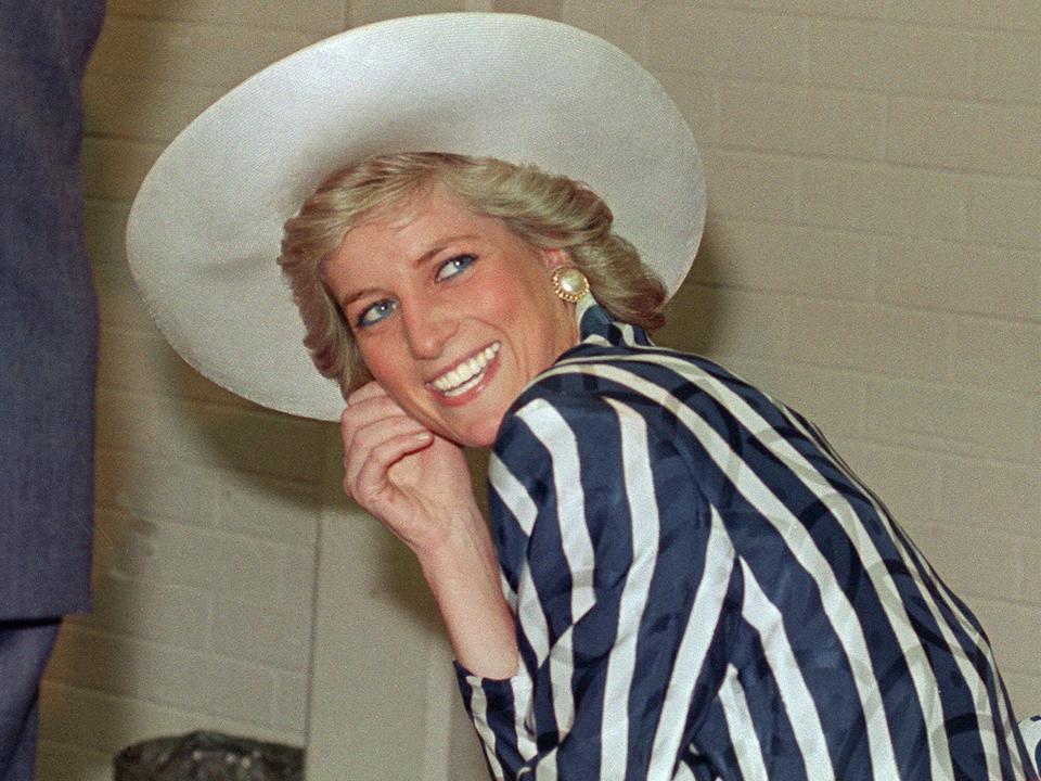Princess of Wales Diana poses, 27 January 1988, during her visit to the Footscray Park in suburb of Melbourne