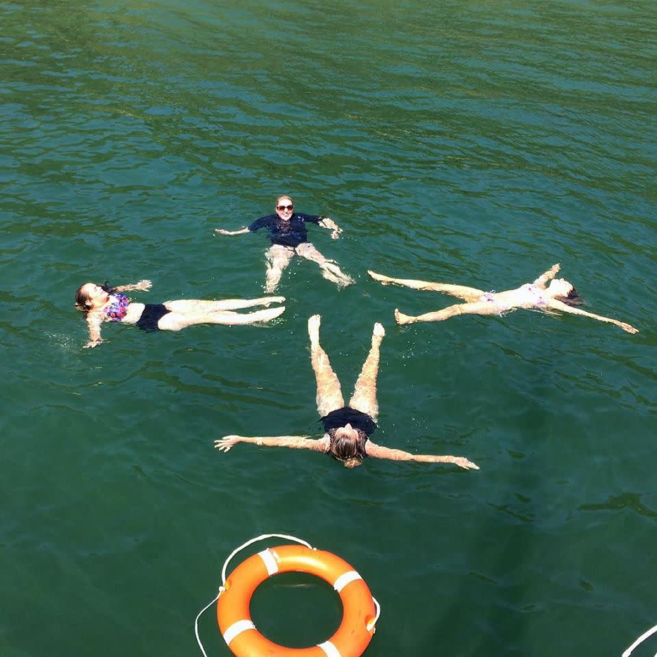 Australians have cooled down in a variety of ways during the heatwave today. Photo: @rockfish_catamarans/ Instagram