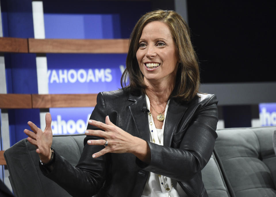 NASDAQ president and CEO Adena Friedman participates in the Yahoo Finance All Markets Summit at Union West on Thursday, Oct. 10, 2019, in New York. (Photo by Evan Agostini/Invision/AP)