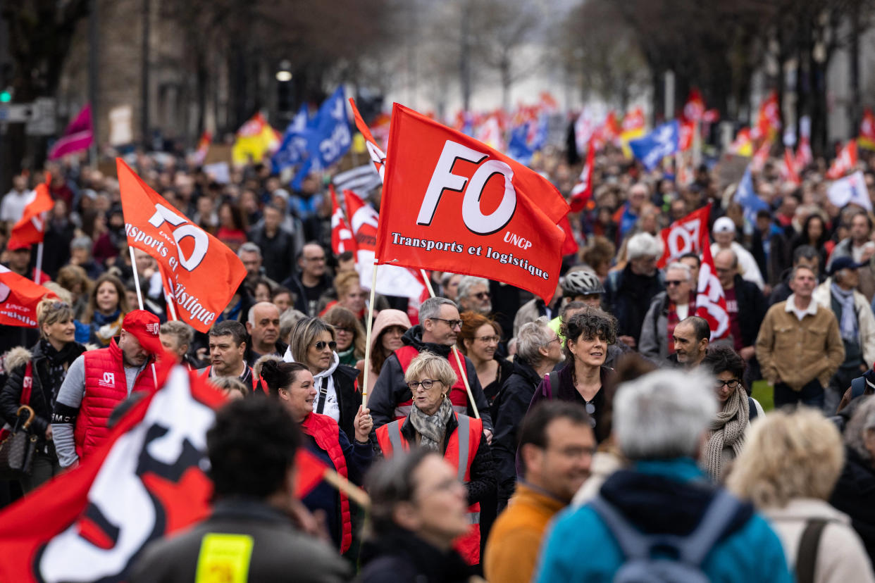 Une manifestation contre la réforme des retraites, à Dijon, le 23 mars 2023. (photo d’illustration)