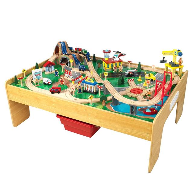 Hape 70 Piece Railway City Train Table and Set with Battery Powered  Locomotive, 1 Piece - City Market