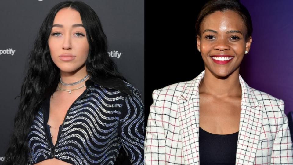 Left to right: Noah Cyrus, 20, and conservative personality Candace Owens. (Photo: Getty Images)