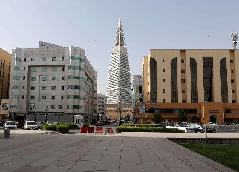 General view shows the empty garden of the King Fahd Library, following the outbreak of coronavirus disease, in Riyadh