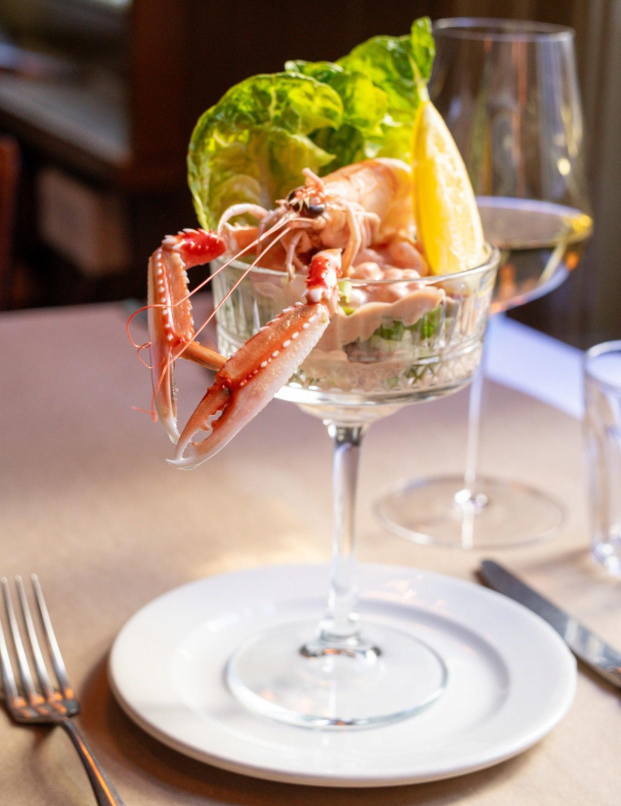 Prawn-langoustine cocktail features on The Devonshire's lunch set menu