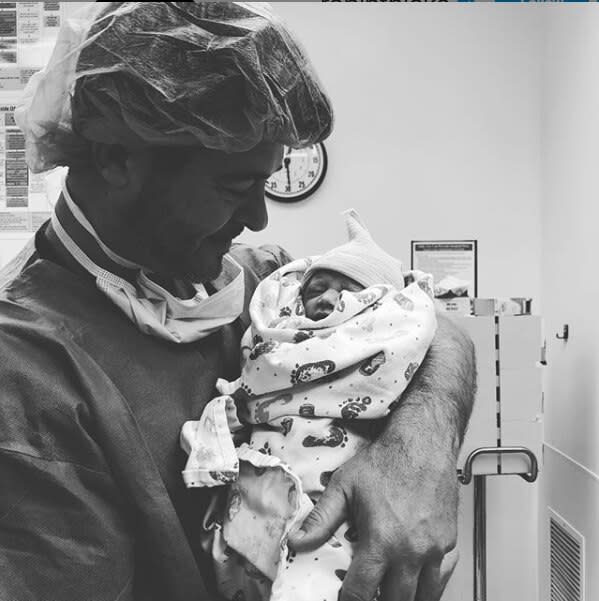 Robin Thicke takes to Instagram to announce the birth of his daughter, Lola Alain Thicke, Tuesday morning, Feb. 26, 2019. Lola is the second child for Thicke and fiance April Love Geary, who gave birth to Mia Love last year. Thicke has a son from a previous marriage as well. "Thank you God and April Love for this blessing! #fatherofthree"