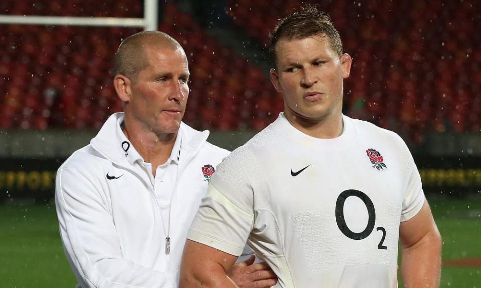 England’s Dylan Hartley and the then head coach Stuart Lancaster