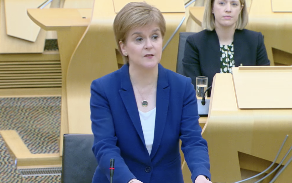 Pupils in Scotland will begin returning to school on Monday, Nicola Sturgeon has announced. (Scottish Parliament TV)