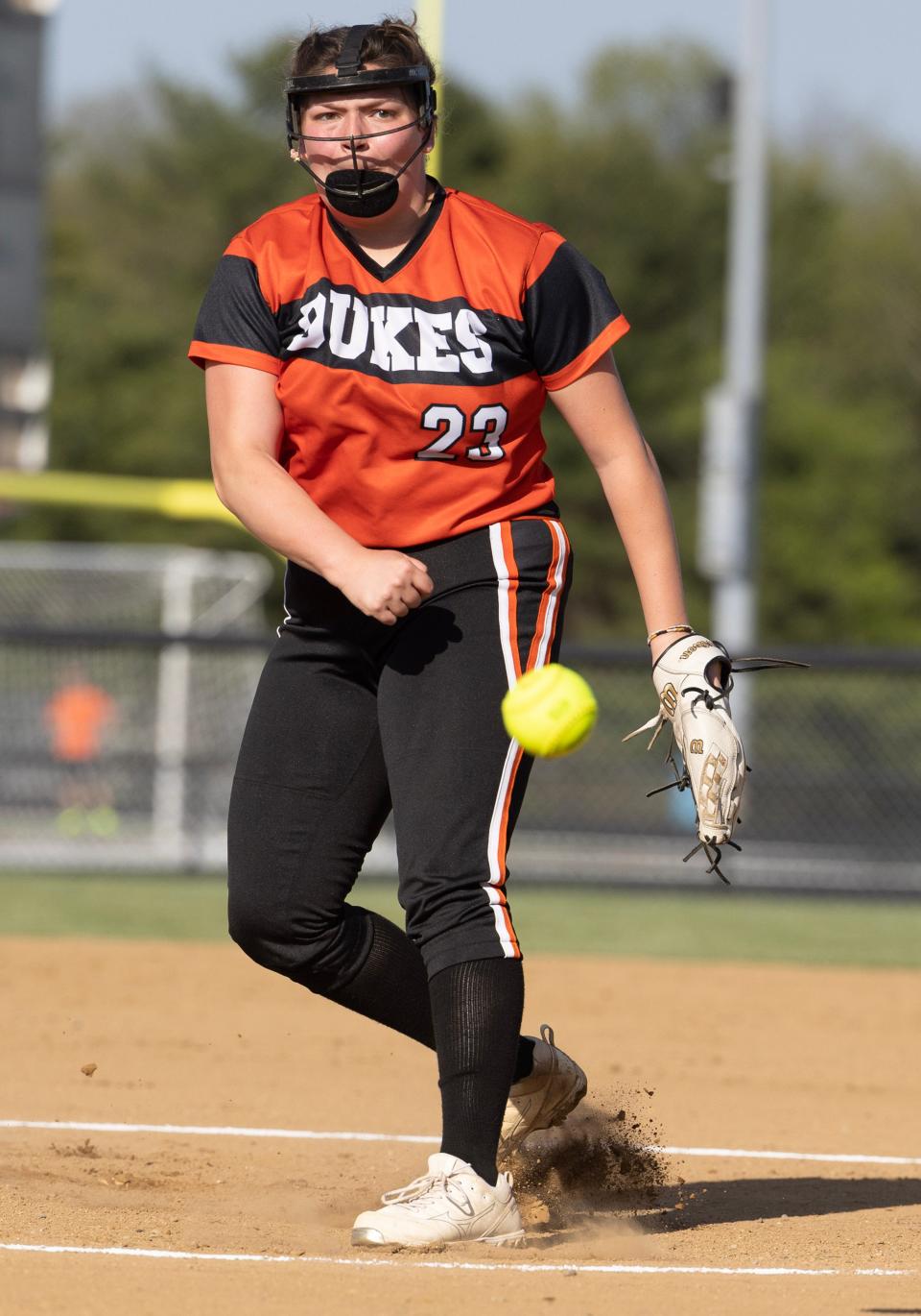 Marlington pitcher Sofia Nase delivers against Painesville Harvey, Thursday, May 11, 2023.