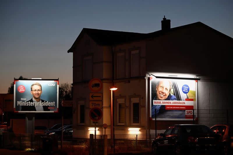 Election posters for the upcoming state elections in Schleswig Holstein