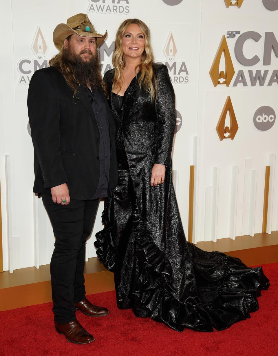 Chris Stapleton arrives for the 56th CMA Awards at Bridgestone Arena Wednesday, Nov. 9, 2022, in Nashville, Tenn. 