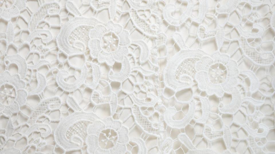 ivory floral lace, close up