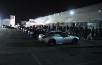 LOS ANGELES, CA - FEBRUARY 09: General view of Tesla Worldwide Debut of Model X on February 9, 2012 in Los Angeles, California. (Photo by Jason Merritt/Getty Images for Tesla)