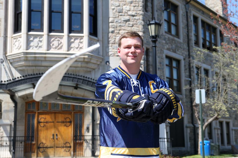 Pelham's Luke Green is the lohud Hockey Player of the Year in Westchester/Putnam, he is photographed at Pelham High School April 13, 2023. 