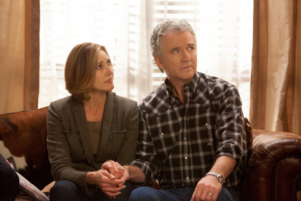 Brenda Strong and Patrick Duffy in the "Dallas" Season 2 episode, "Trial and Error."