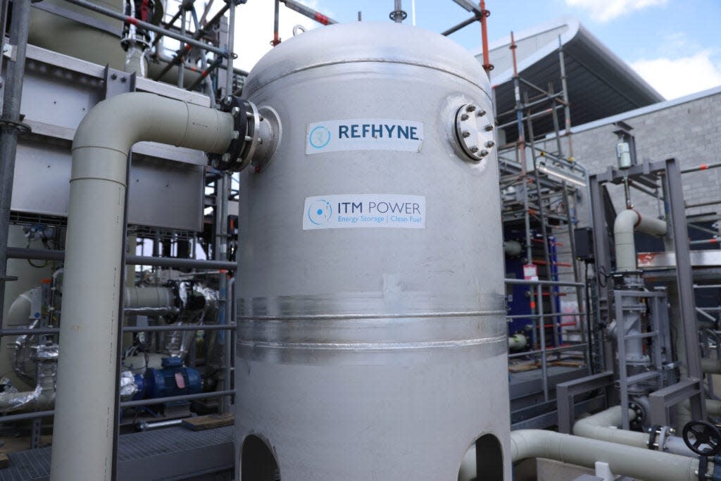 A hydrogen plant is shown in Wesseling, Germany. Hydrogen is expanding in the United States after President Joe Biden announced federal grant awards in 16 states.