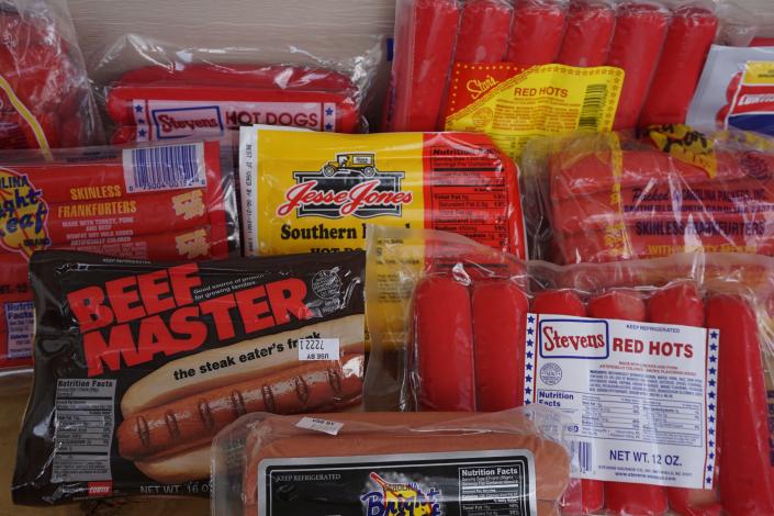 10 different types of hot dogs and red hots, all made in North Carolina.