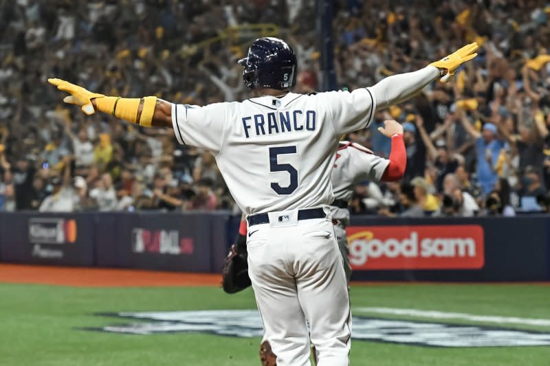 Tampa Bay Rays shortstop Wander Franco faces up to 20 years in prison if convicted of charges he faces in the Dominican Republic. File Photo by Steven J. Nesius/UPI
