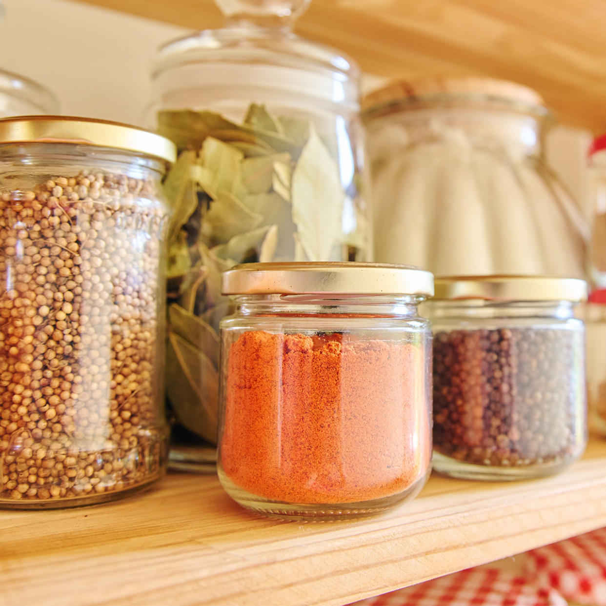 spice jar in cabinet