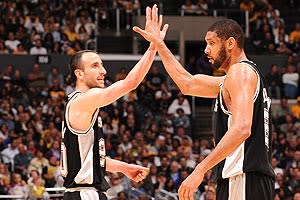 Manu Ginobili and Tim Duncan have helped guide the Spurs to three championships since the 2002-03 season