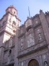 Like many buildings in downtown Morelia, Mexico, the Cathedral is built of pink stone. Its construction began in 1660.