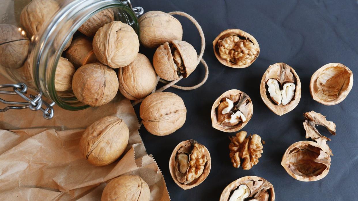 Walnuts in a jar