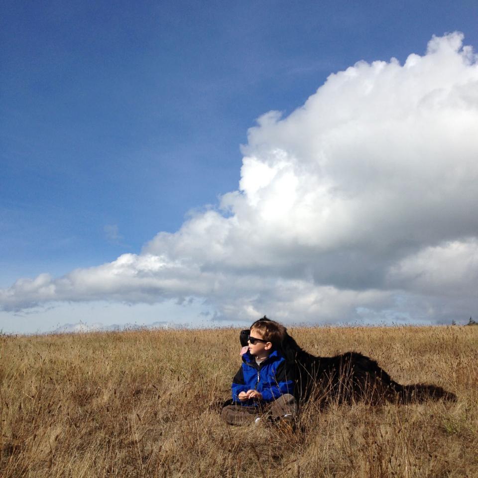 Julian and Max enjoy a beautiful day among the great outdoors. (Photo: Stasha Becker/Rex Features)