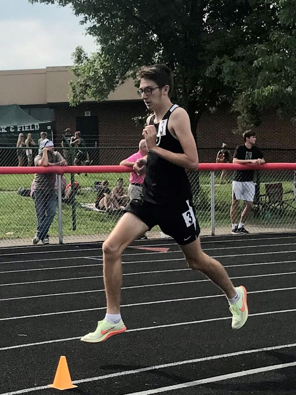 Pleasant's Nick Swartz runs in the boys 1600 during a past district track meet at Westerville South.