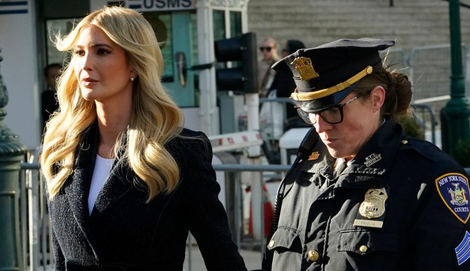 Ivanka Trump, daughter of former US President Donald Trump, arrives to testify in the Trump Organization civil fraud trial (AFP via Getty Images)