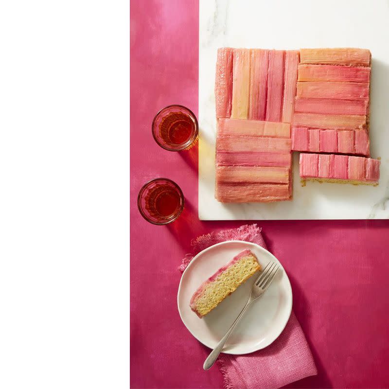 Rhubarb and Almond Upside-Down Cake