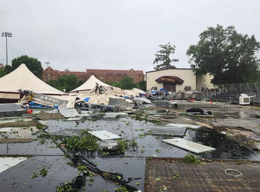 The May 10, 2024, Tallahassee morning tornado wreaked havoc on the Florida State University "Flying High" Circus tent.