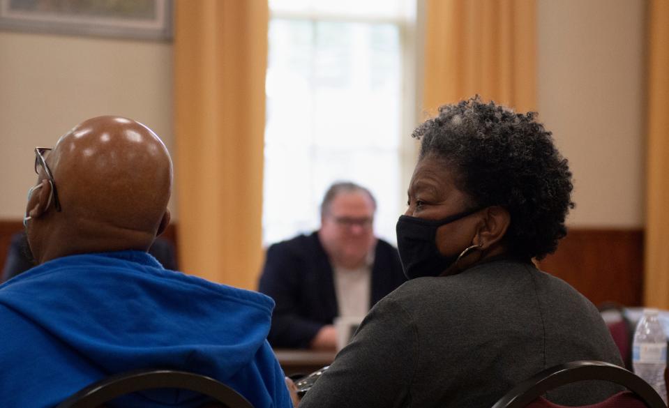 Geraldine “Gerry” Brown, La Mott resident of nearly four decades, led a panel discussion with several state representatives, discussing local history and the hope to restore La Mott Community Center in Cheltenham Township, Pennsylvania, on May 9, 2023. Brown helped launch La Mott Citizens United in hopes of saving the center and community staple closed for nearly three years.