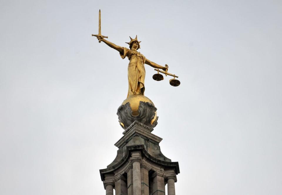 A view of the Lady Justice statue atop of the Central Criminal Court, also referred to as the Old Bailey (Nick Ansell/PA) (PA Archive)