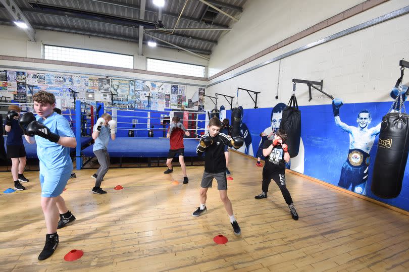 Young boxers training at Huyton A.B.C. who are celebrating 50 years