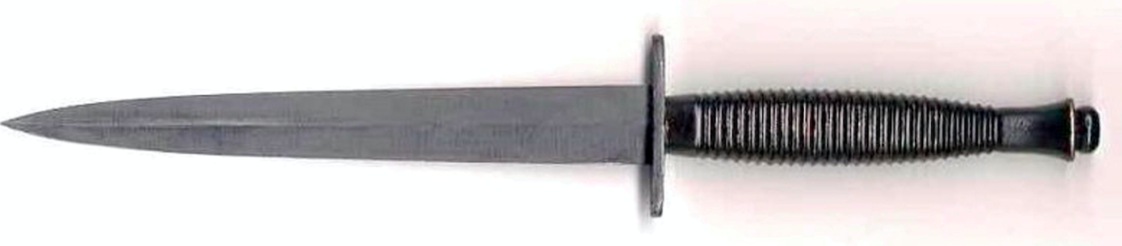 The WWII replica commando dagger carried by Cedric Brown when he car-jacked a young mum and her two young children in Birmingham. (SWNS)