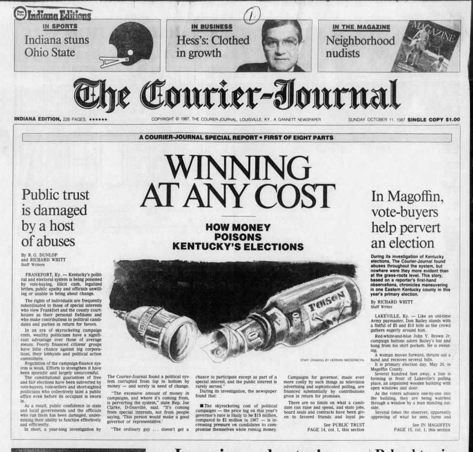 The Louisville Courier Journal investigated vote-buying in the1980s in Magoffin County, Kentucky