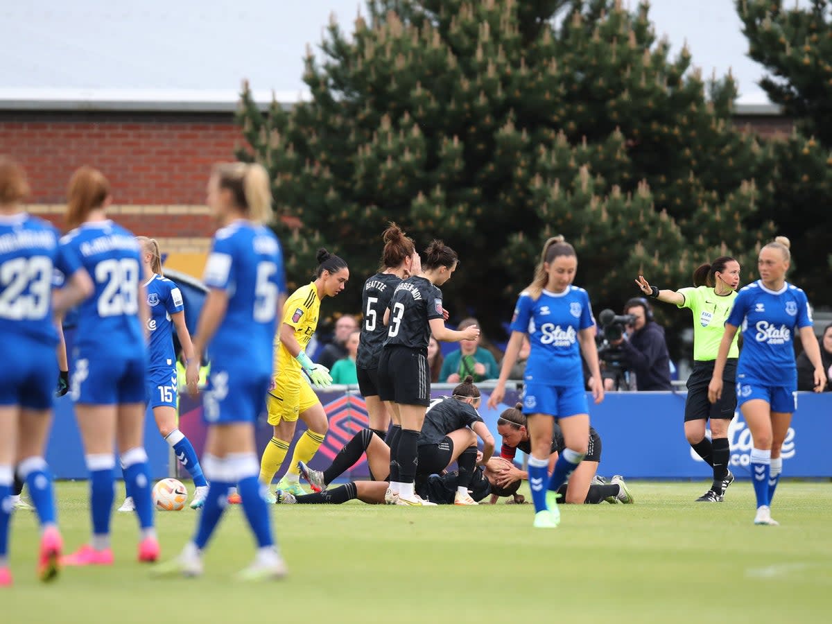 Lia Walti suffered an injury in Arsenal’s win at Everton  (Getty Images)