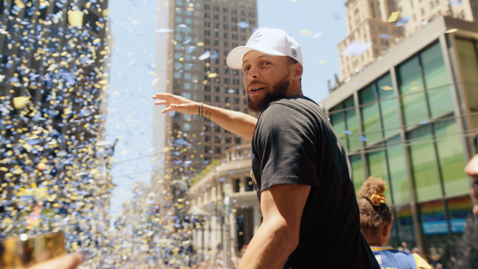 Steph Curry in 'Underrated' at the Golden State Warriors parade.