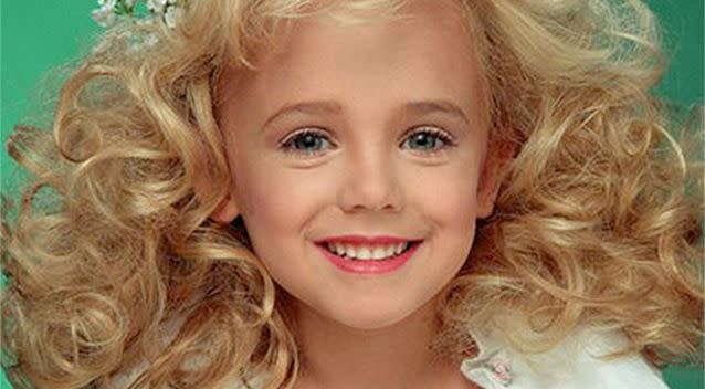 JonBenet Ramsey's bludgeoned and strangled body was found by by her father in the basement of their Boulder home. Photo: Supplied