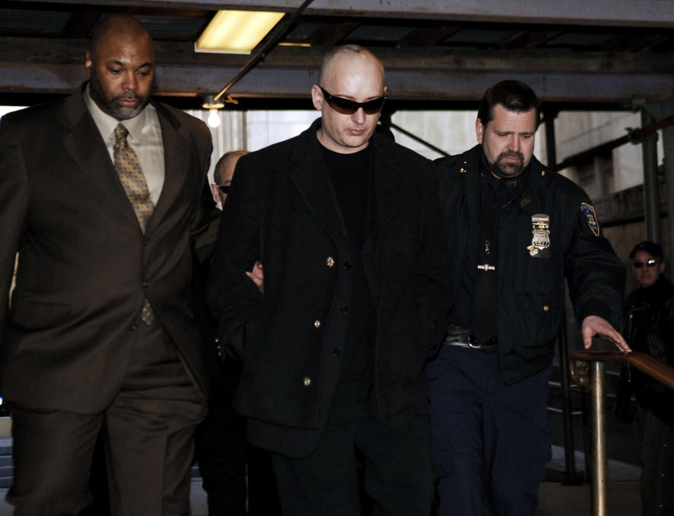 Boy George arrives at New York City Criminal Court in 2006 after being charged with fourth-degree criminal possession of a controlled substance, cocaine. (Photo: Jemal Countess/WireImage)