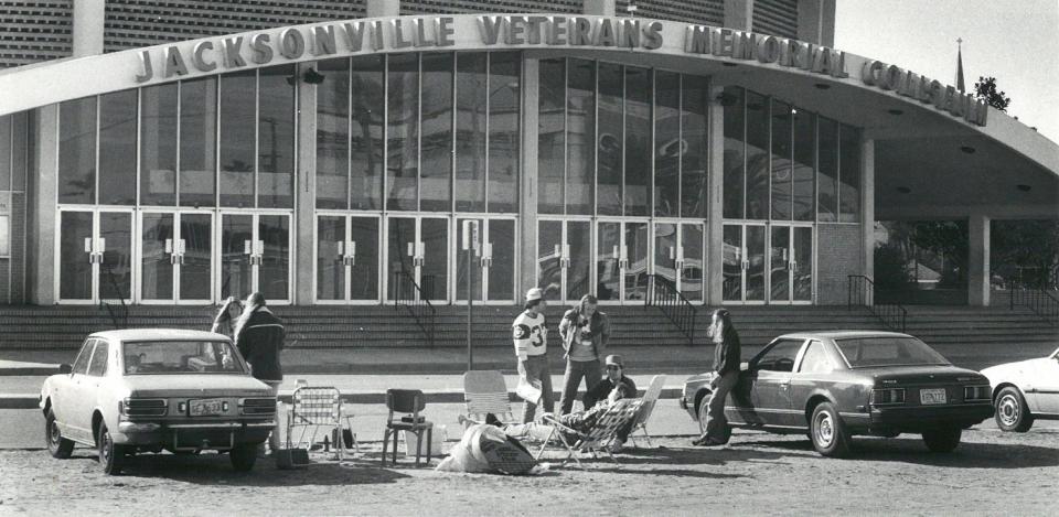 Jacksonville Veterans Memorial Coliseum was home to some of the biggest touring acts of the 1980s, including Van Halen. Pictured here in 1981 are fans camped outside the Coliseum to buy tickets for Bruce Springsteen's upcoming concert.