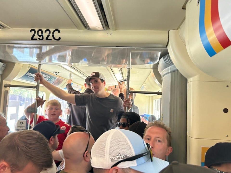 Fans were out in strong numbers late Friday morning to attend the NFL Experience, with the QLINE from Ferry Street having to turn away passengers from the Ferry Street platform, shortly before noon.