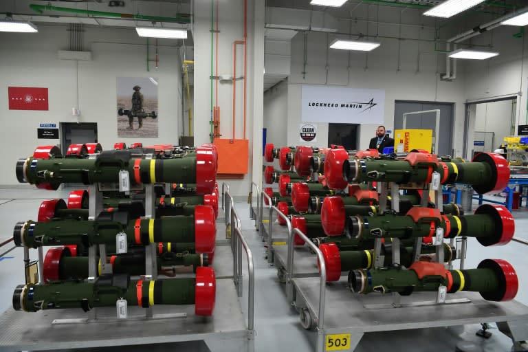 Javelin anti-tank missiles are seen at the Lockheed Martin facility in Troy, Alabama (AFP/Nicholas Kamm)