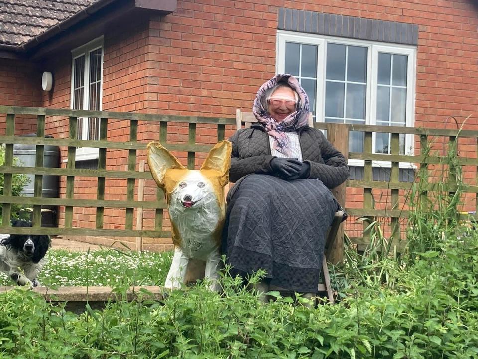 A scarecrow figure of the Queen at Wellington Village Fun Week in Herefordshire (Wellington Village Fun Week/PA) (PA Media)