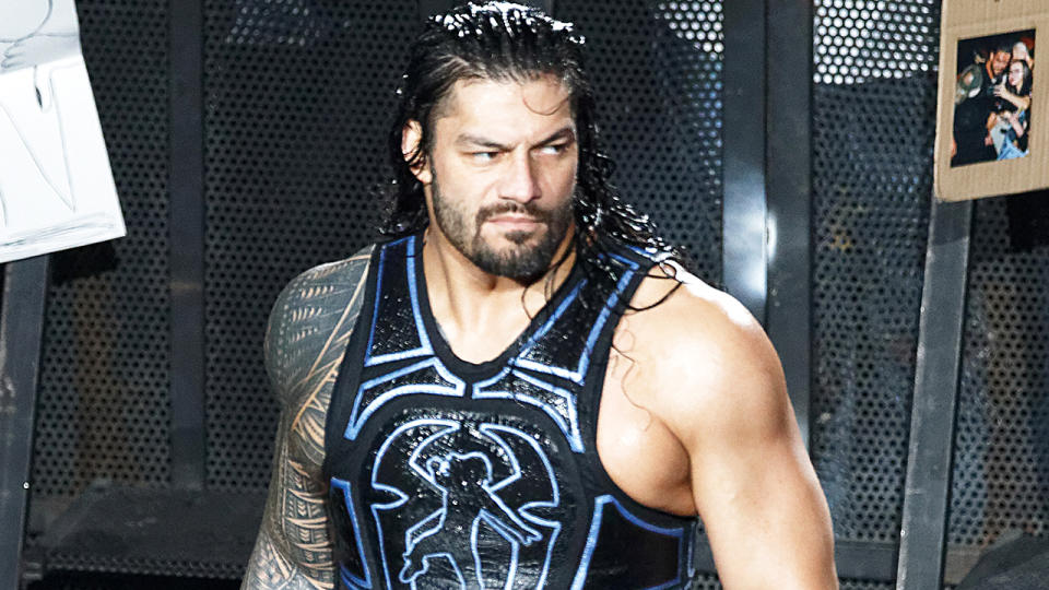 Roman Reigns, pictured here in action in WWE in 2018. 