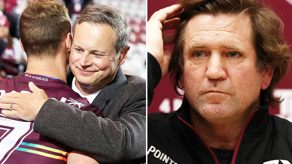 Scott Penn and Des Hasler, pictured here at Brookvale Oval.