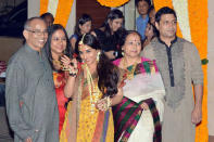 <b>4. Private Affair: Vidya and Siddharth</b><br>Vidya Balan and Siddharth Roy Kapoor kept their wedding totally a private affair. The Mehendi and Sangeet for this couple were held at Vidya’s residence on 13th December.