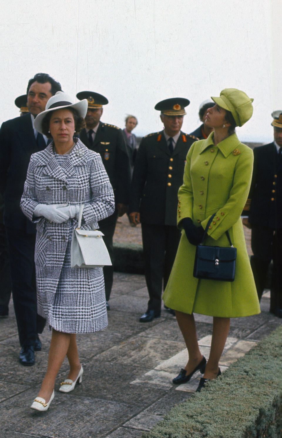 Queen Elizabeth ll with her daughter, Princess Anne, during a visit to Turkey in October, 1971. (Getty Images)