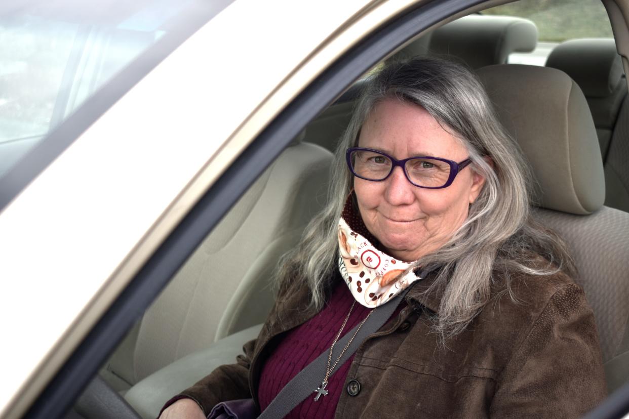 Heather Lake in the driver's seat of her new 2011 Toyota Camry the day she picked it up at Royal Toyota.